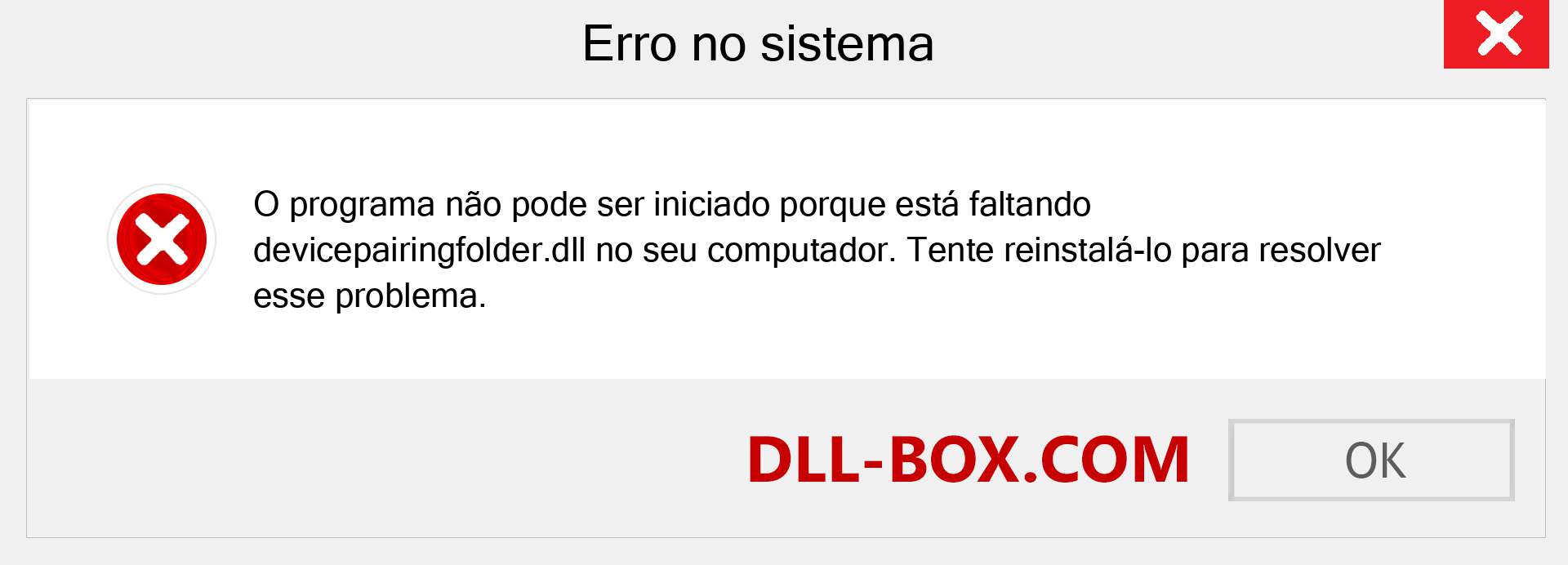 Arquivo devicepairingfolder.dll ausente ?. Download para Windows 7, 8, 10 - Correção de erro ausente devicepairingfolder dll no Windows, fotos, imagens